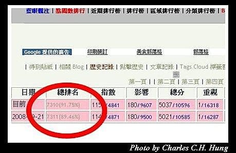 部落格觀察總排名突破90%