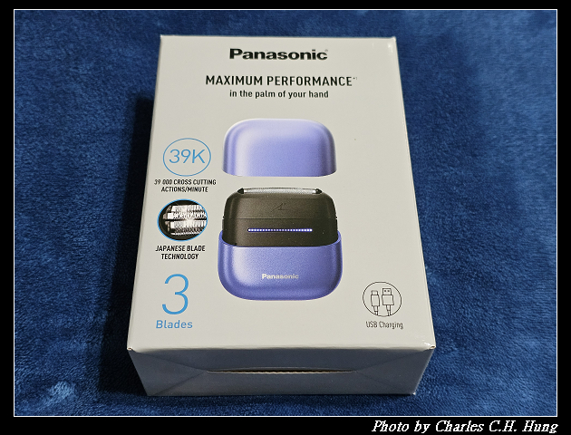 Panasonic 國際牌 掌上型三枚刃觸控電鬍刀 小精靈-炫光紫（ES-CM3A）